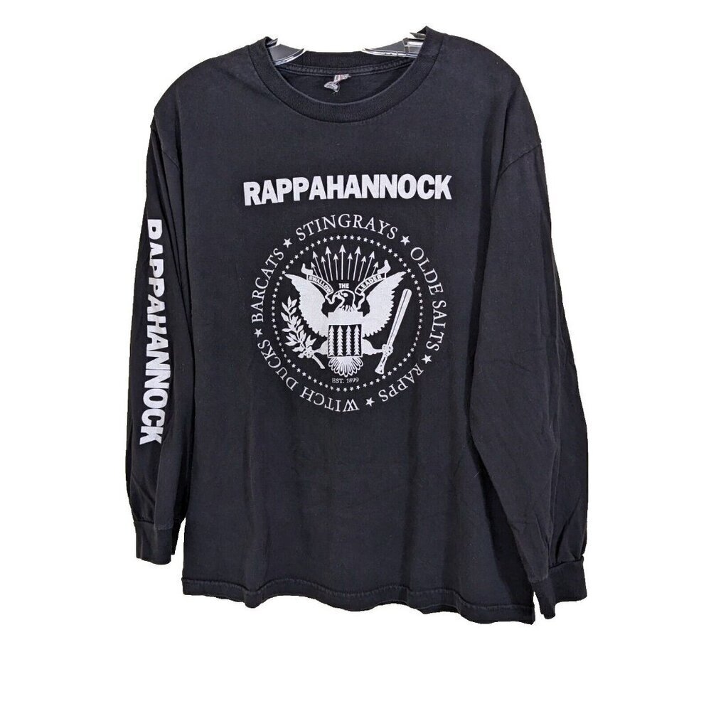 Vintage Long Sleeve T Shirt Mens Size Large Black Cotton Casual Streetwear